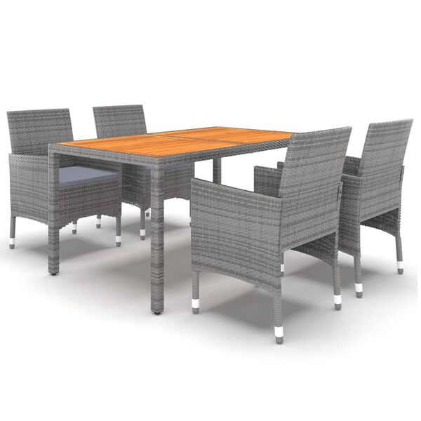 vidaXL Garden Dining Set Grey