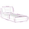 vidaXL Bed Frame Taupe Polyester, Metal, Solid Pine Wood, Plywood Single