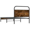 vidaXL Bed Frame Smoked Oak Steel Twin Bed Frame Rectangular