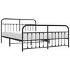 vidaXL Bed Frame Black Steel Super King Metal Bed Frame Rectangular