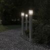 vidaXL Outdoor Floor Lamp Set of 3 Silver Stainless Steel Medium