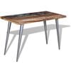 vidaXL Dining Table Multicolor Solid reclaimed wood, steel Medium