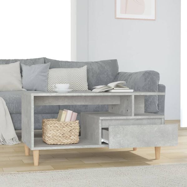 vidaXL Coffee Table Concrete Gray Engineered wood Medium Coffee Table
