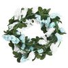 vidaXL Christmas Flower Garland Blue and white Artificial silk, PE