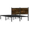vidaXL Bed Frame Smoked Oak Steel and Engineered Wood Small Double
