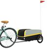 vidaXL Bike Trailer Black and Yellow 99.2 lb Iron
