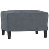 vidaXL 3-seater Sofa With Footstool Dark Grey Velvet 71.0 in seating width