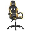 vidaXL Gaming Chair Black and Gold Faux Leather