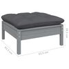 vidaXL Garden Lounge Set Grey Solid pine wood, fabric (100% polyester)