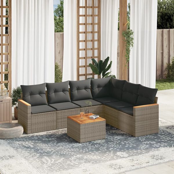 vidaXL Garden Sofa Set Grey
