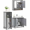 vidaXL Bathroom Furniture Set Grey Sonoma Engineered wood, metal, glass