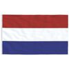 vidaXL Netherlands Flag Silver and Multicolor Aluminum, Polyester 18.2 ft