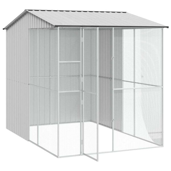 vidaXL Bird Cage Grey 84.65 x 122.05 x 97.24 in Galvanised Steel