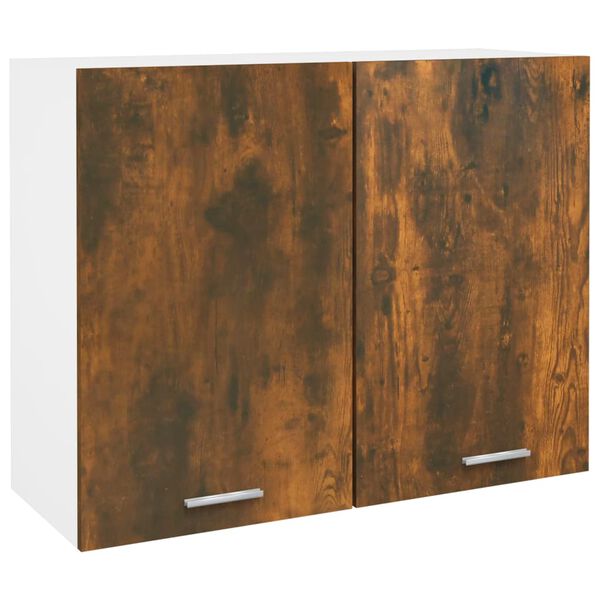 vidaXL Hanging Cabinet Smoked Oak Engineered Wood Medium Hanging Cabinet