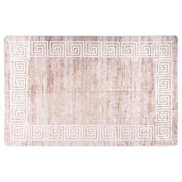 vidaXL Rug Beige 100% Polyester Large Rug Rectangular Trendy