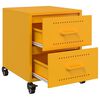 vidaXL Bedside Cabinet Set of 2 Mustard Yellow Cold-rolled steel Medium