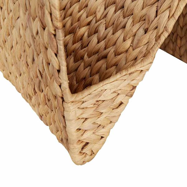 vidaXL Magazine Holder Brown Water Hyacinth, Metal Frame