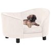 vidaXL Dog Sofa Cream Plush (80% polyester, 20% cotton), solid fir wood