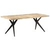 vidaXL Dining Table Natural wood and black