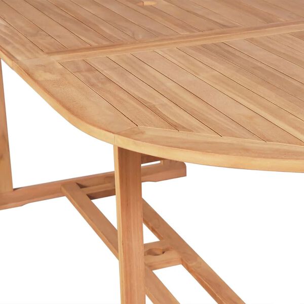 vidaXL Dining Table Teak Solid Teak Wood 70.9 in x 35.4 in x 29.5 in