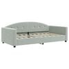 vidaXL Daybed with Trundle without Mattress Light Gray 39.4"x74.8"