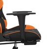 vidaXL Gaming Chair with Footrest Black and Orange Faux Leather