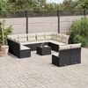 vidaXL Garden Sofa Set Black, Cream White