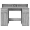 vidaXL Desk with LED Lights Grey Sonoma 47.2x21.7x35.8" Engineered Wood