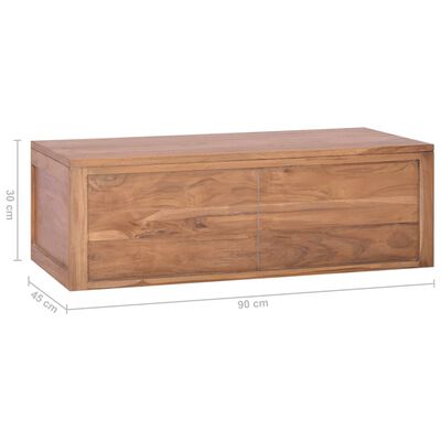 vidaXL Wall-mounted Bathroom Cabinet 35.4"x17.7"x11.8" Solid Teak Wood