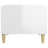 vidaXL Coffee Table High gloss white Engineered wood, solid eucalyptus wood