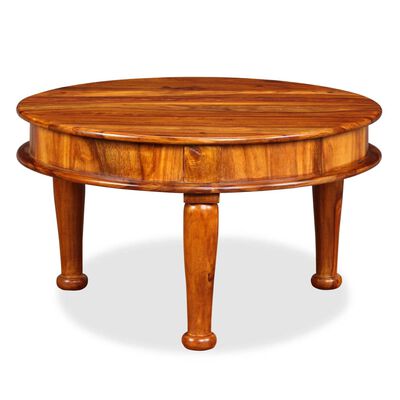 vidaXL Coffee Table Solid Sheesham Wood 27.6"x27.6"x15.7"