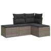 vidaXL Garden Sofa Set Grey PE rattan and powder-coated steel Large