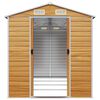 vidaXL Garden Shed Light brown Galvanized steel Medium Garden Shed