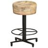 vidaXL Bar Stool Set of 2 Natural Mango Wood, Black Iron