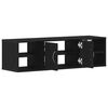 vidaXL Wall Shelf Black Oak 55.12 x 16.14 x 29.53 in Engineered Wood