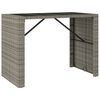 vidaXL Garden Bar Set Grey PE rattan Medium Footrest Bar Table Set