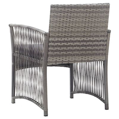 vidaXL Patio Armchairs with Cushions 2 pcs Anthracite Poly Rattan