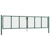 vidaXL Mesh Garden Gate Steel 157.5x29.5" Green