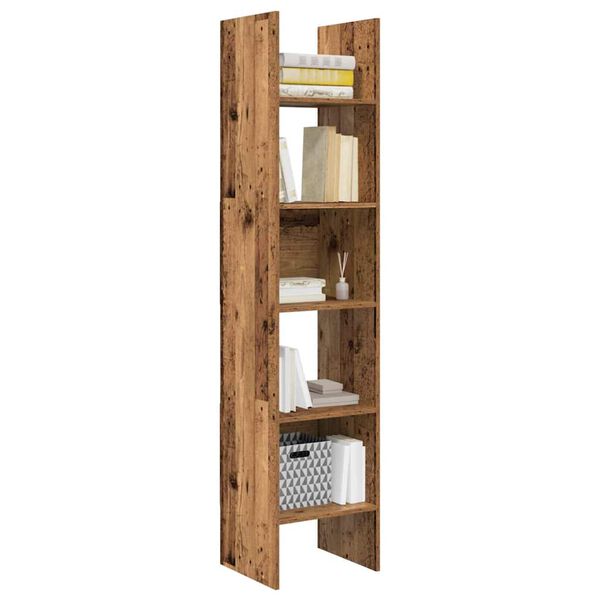 vidaXL Book Cabinet Old Wood 15.75 x 13.78 x 70.87 in Engineered Wood