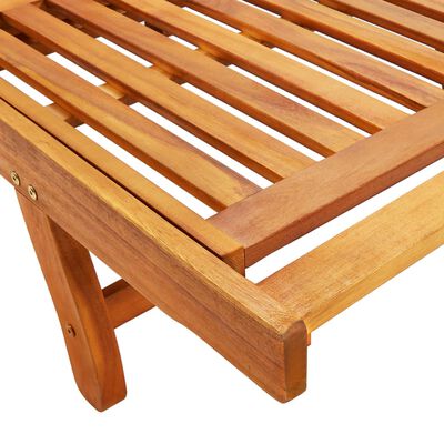 Close-up of wooden frame and slats on lounge chair