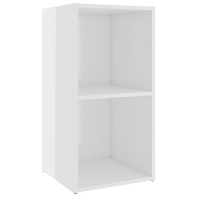 vidaXL TV Cabinet High Gloss White 28.3"x13.8"x14.4" Engineered Wood