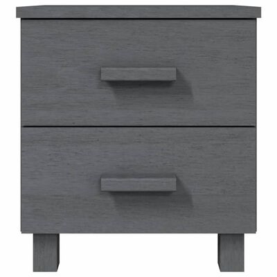 vidaXL Bedside Cabinets 2 pcs Dark Gray 15.7"x13.8"x17.5" Solid Pinewood
