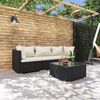 vidaXL Garden Lounge Set Black PE rattan Medium Modular