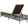 vidaXL Sun Lounger Brown PE rattan