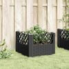 vidaXL Garden Planter Black Polypropylene 17.1 in Modular