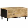 vidaXL Coffee Table Black Solid rough mango wood, iron