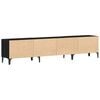 vidaXL TV Cabinet Black Oak 70.87 x 12.40 x 15.75 in Engineered Wood