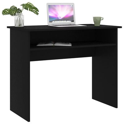 vidaXL Desk Black 35.4"x19.7"x29.1" Engineered Wood