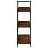 vidaXL Bookcase Brown oak Engineered wood and metal 39.4 x 13.0 x 42.7 in