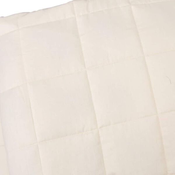 vidaXL Weighted Blanket Light Cream Cotton, Polyester, Glass Beads Large